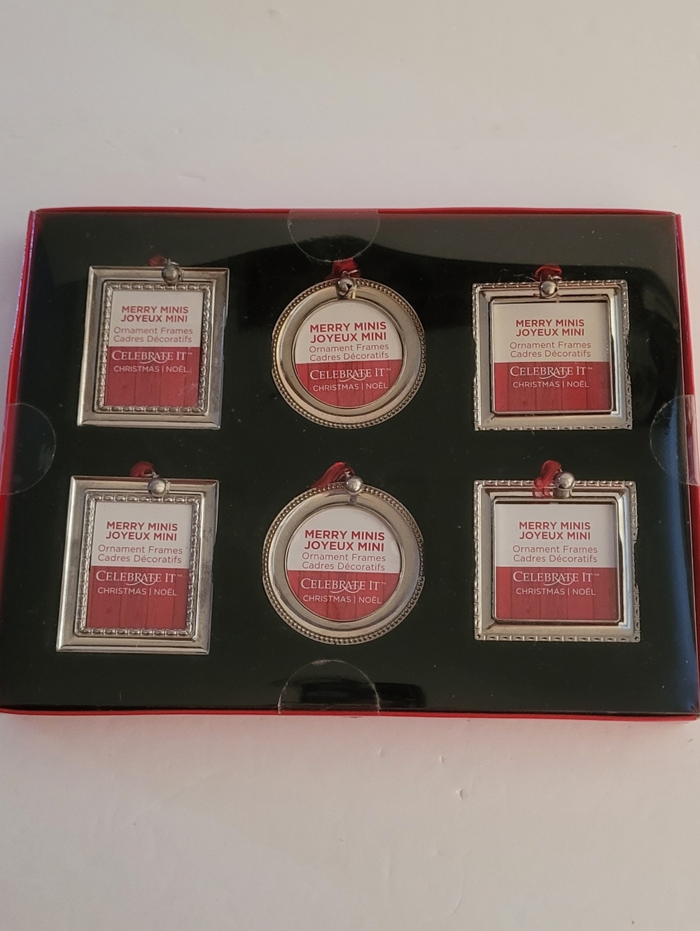 Celebrate It Merry Minis (6) Christmas Ornament Picture Frames New